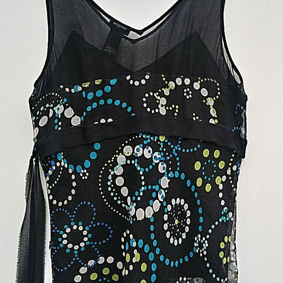 Black Sleeveless Floral Top Medium - Picture 6 of 8